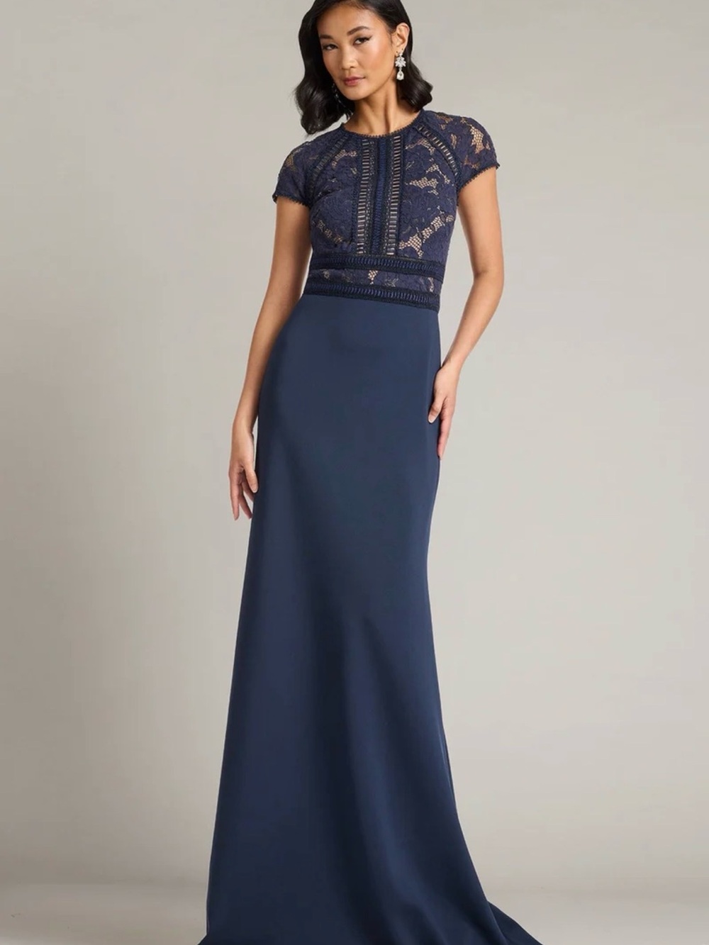 Tadashi Shoji Catrine Lace Bodice Gown Size 8
